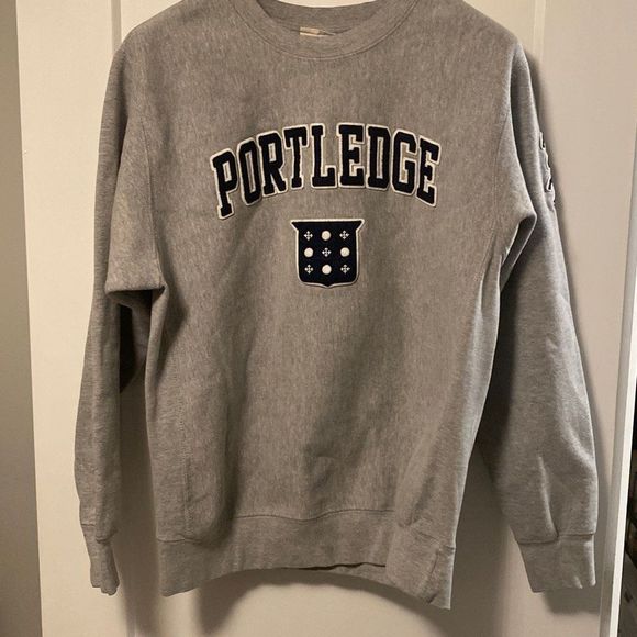 MV Sport Shirts Mv Sport Pro Weave Portledge Patch Sweatshirt Crew Neck Pullover Mens Medium